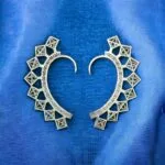 Silver oxidized brass ear cuffs | Silver oxidized brass earrings