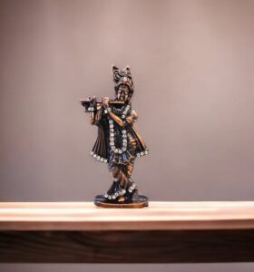 Krishna Car Dashboard Idol in bronze color, most exclusive car dashboard idols in Canada and the US