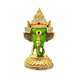 Car dashboard idol of Ganesh - Face of Ganesha - Green