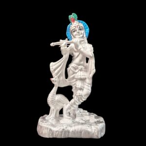 Pure Silver Krishna Idol for Gifts and Car Dashboard