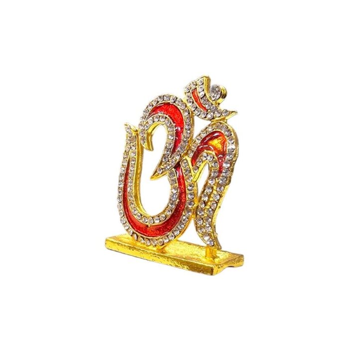 Om for Car Dashboard with red meena work