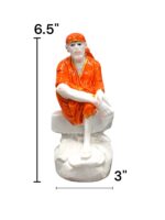 Sai Baba Statue-Orange-6.5inch - Image 2