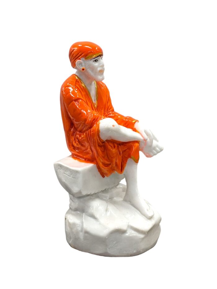 Sai Baba Statue-Orange-6.5inch - Image 4