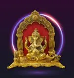 Ganesha on Singhasan metal Statue | Metal Ganesh Idol