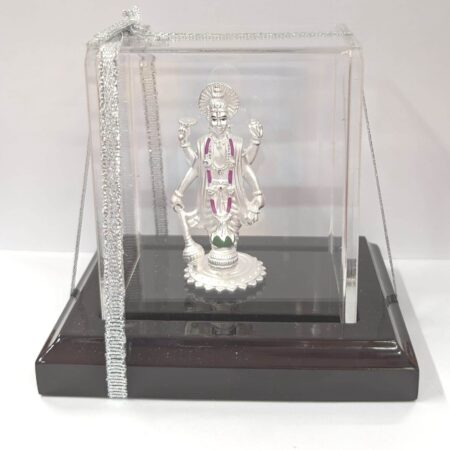 Pure silver Vishnu Idol - Pure silver Satya Narayana Statue for gifts and home mandir