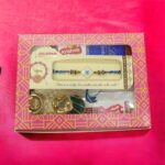 Evil eye rakhi hamper with moli, tilak and platter for quick delivery in Canada and the US