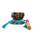 5 inches - Brass Singing Bowl - Black - gold - Image 3