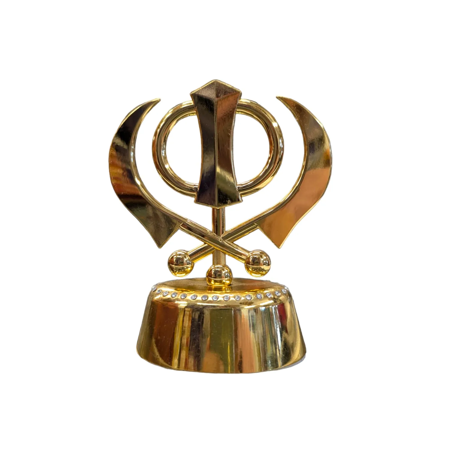 Large Brass Khanda - Golden | Golden Khanda stand