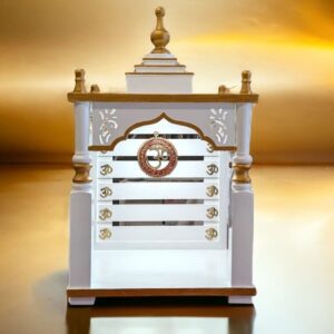 Wooden home Temple -White gold | Pooja Mandir for home