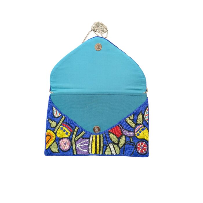 Beadwork bag - blue - 3