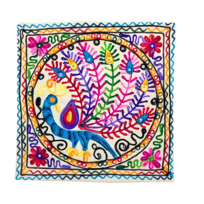 Set of 2-Wool Embroidery Cushion Covers-AD - Image 3