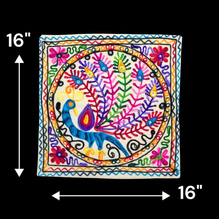 Set of 2-Wool Embroidery Cushion Covers-AD - Image 2