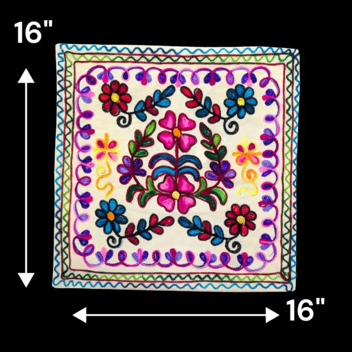 Set of 2-Wool Embroidery Cushion Covers-AG - Image 2