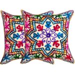 Set of 2-Wool Embroidery Cushion Covers-AM