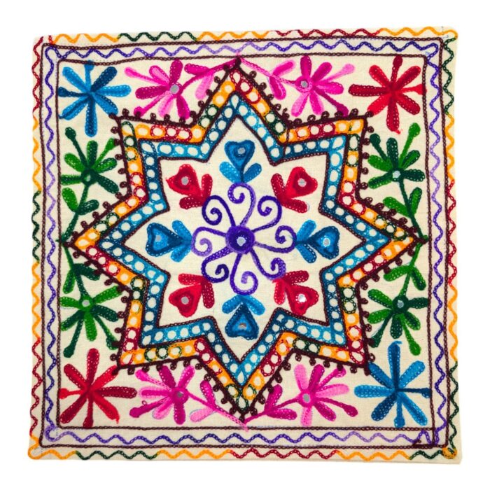 Set of 2-Wool Embroidery Cushion Covers-AM - Image 3