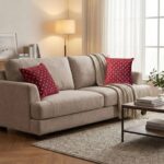 Set of 2 - Velvet Cushion Cover - Red