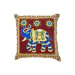 Set of 2 -Embroidery Cushion Cover - Maroon - Image 2