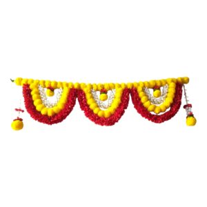 Artificial flower toran for main door decor on Diwali