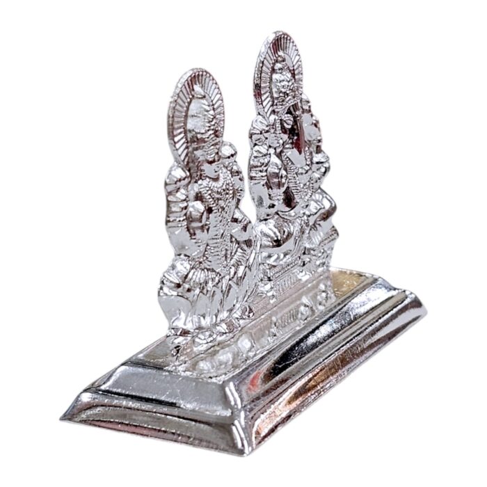 Pure Silver Lakshmi Ganesh Idol - 925 Stamped