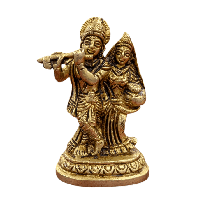 Brass Radha Krishna - Small - Image 1