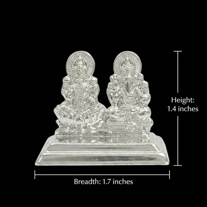 925 sterling silver Lakshmi Ganesh idol -1.4inch - Image 7