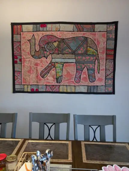 Hand made Patch work tapestry from India, for sale in Canada and the US.