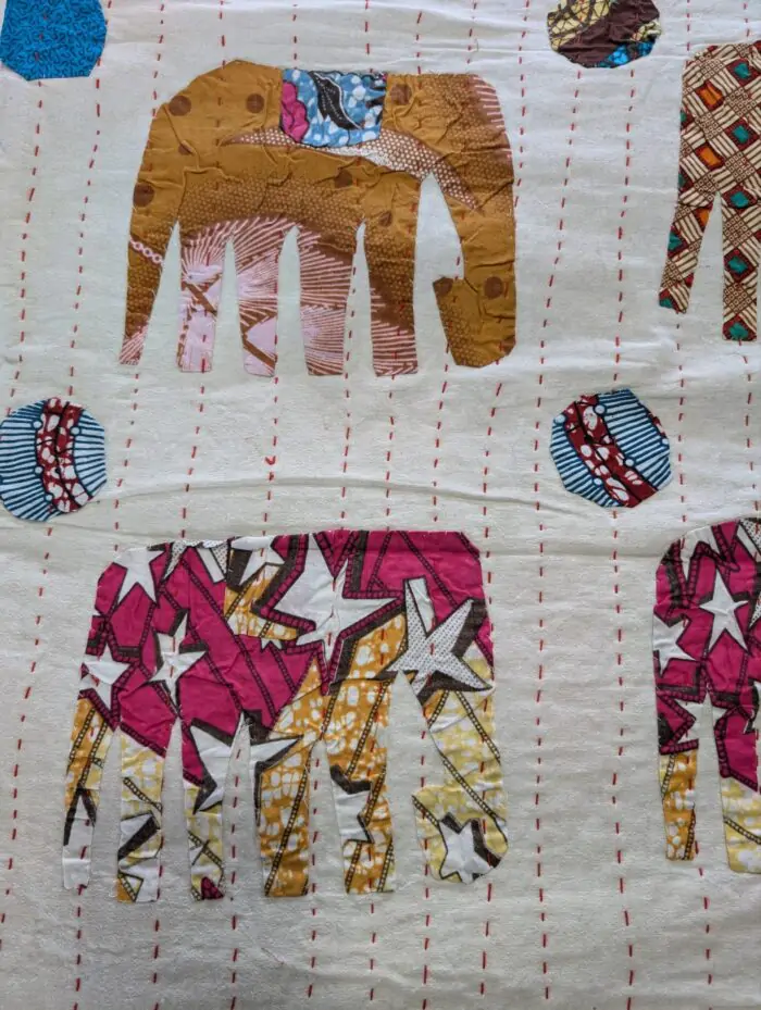 Handcrafted Quilted Kantha Patchwork Bed Cover - Image 2