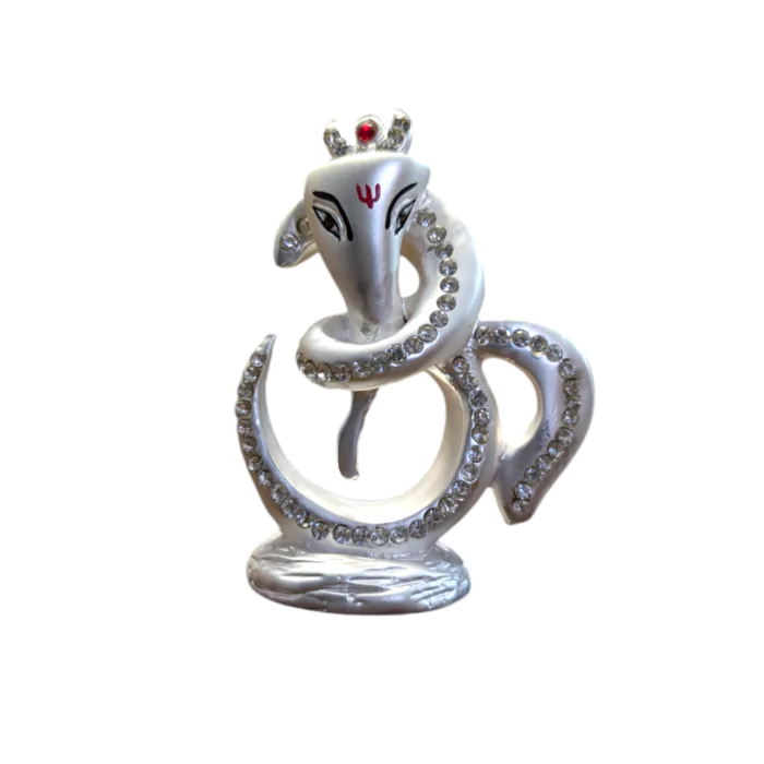 Pure Silver Plated Ganesh with Om Idol for you Car.