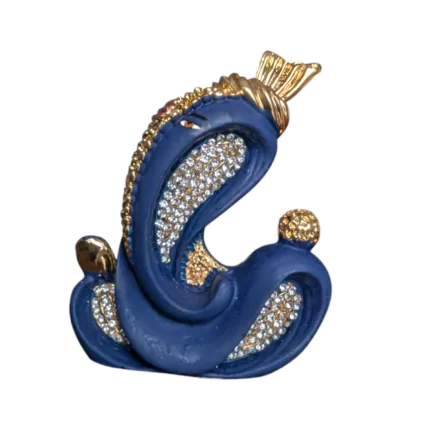 Artistic Ganesha Car dashboard Idol - Blue | Ganesh Statue for Car - 3 inch