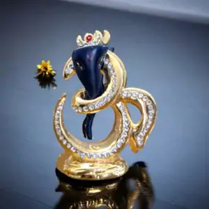Ganesh Car Dashboard Idol - Blue with Om