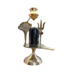 Brass Shivling Stand with Trishul, Sheshnaag - 6 inch - Image 3