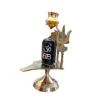 Brass Shivling Stand with Trishul, Sheshnaag - 6 inch - Image 4