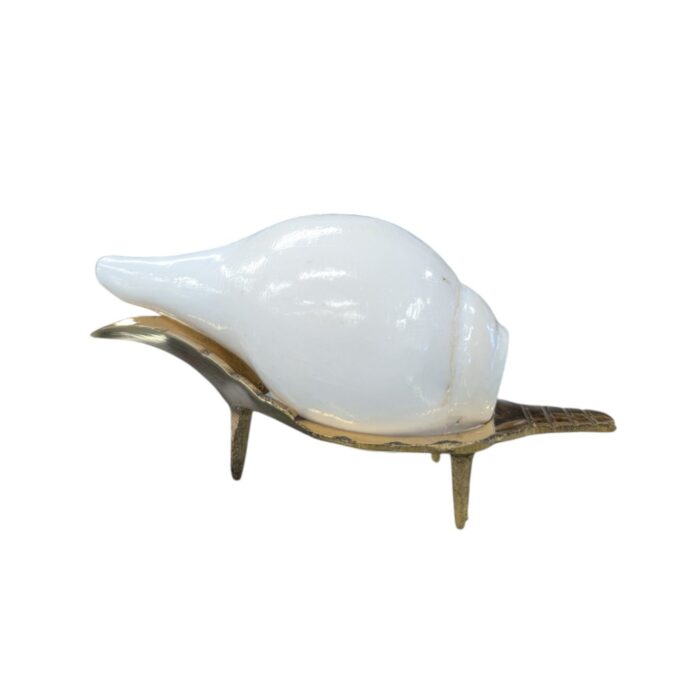 4 inch Shankh - Conch Shell-with Brass Shankh Stand