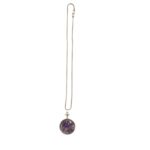 Amethyst natural stone pendant necklace - Round - Image 5