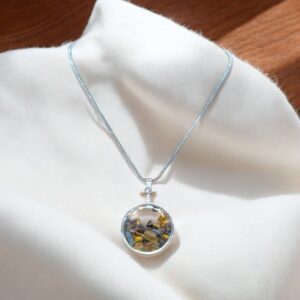 Natural Tiger eye stone pendant with chain
