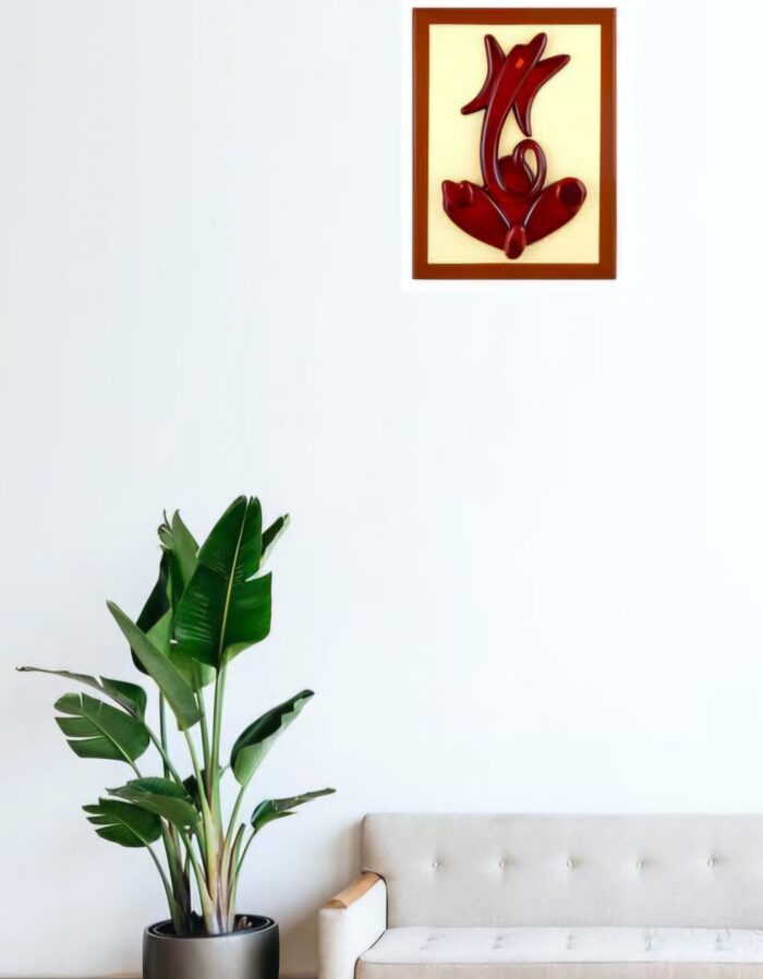 Modern Look Ganesh wooden wall hanging