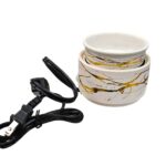 Electric Camphor Diffuser & Wax Warmer – Elegant White & Gold Marble Design