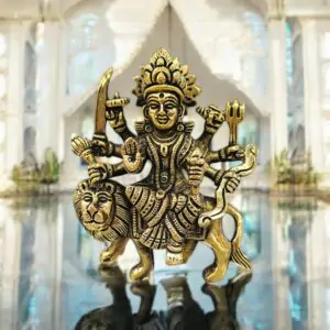 Fine Brass Statue of Maa Durga on lion
