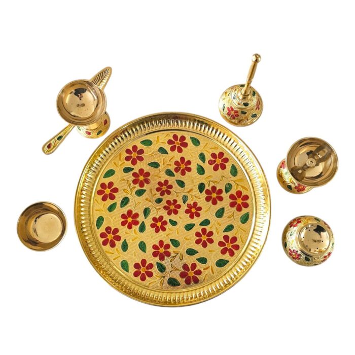 Brass pooja thali set - Large