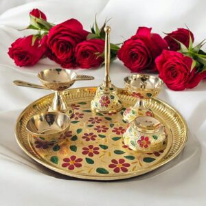 Brass pooja thali set - Large