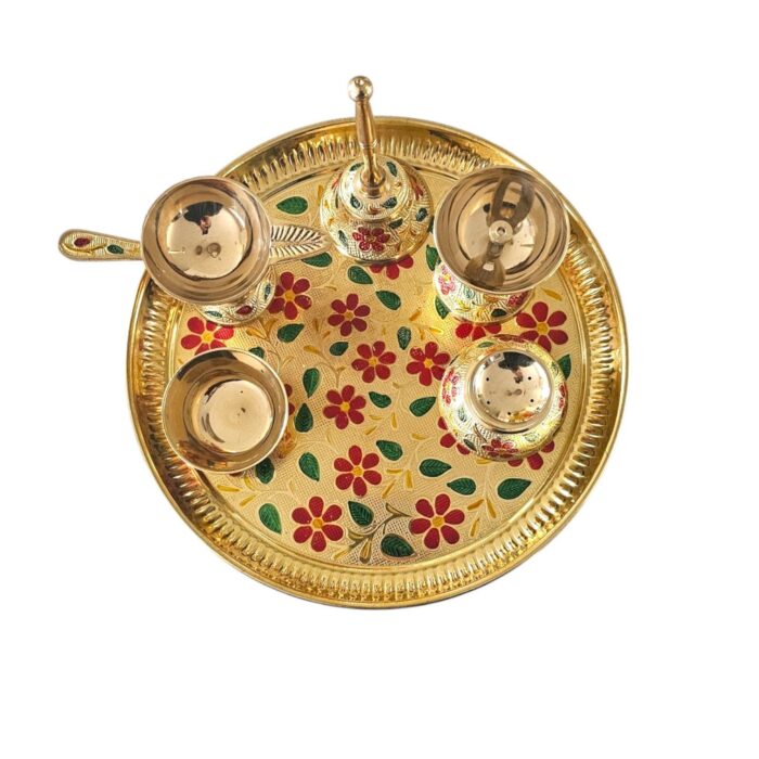 Brass pooja thali set - Large