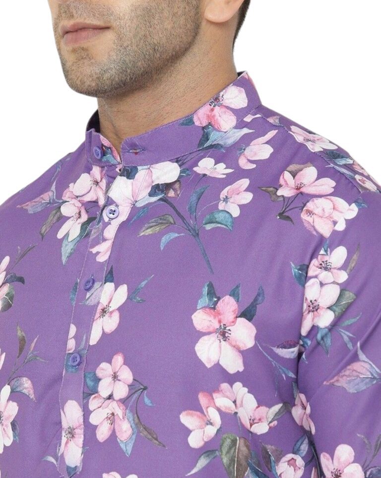 Floral Print Men Kurta for sale in Canada and USA