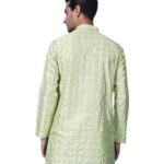 Pista Green Jacquard Sequin Kurta