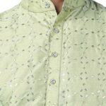 Pista Green Jacquard Sequin Kurta