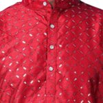 Red Jacquard Sequin Kurta