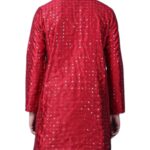 Red Jacquard Sequin Kurta