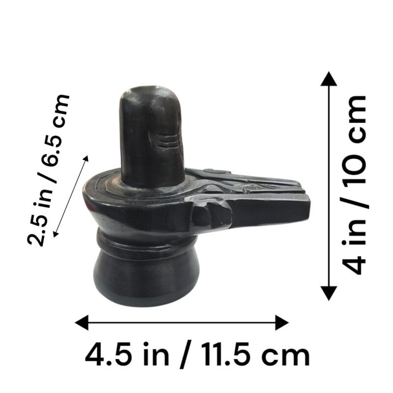 Shivling Black Stone | Shiva Lingam Idol 4 inch | Black Lingam