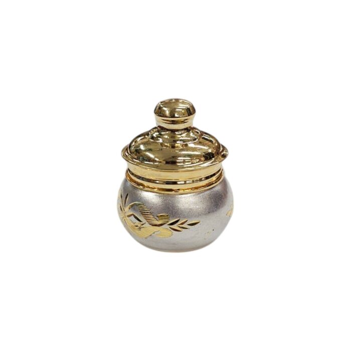 Silver Box with 24K Gold Plating | Silver Kumkum Container