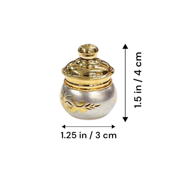 Silver Box with 24K Gold Plating | Silver Kumkum Box