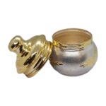 Silver Box with 24K Gold Plating | Silver Kumkum Container